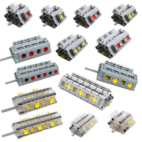 Technical Parts Kit V2 V4 V6 V8 V10 V12 V14 Engine Cylinder Building Blocks Bricks Model for High-tech Cars DIY Educational Toys
