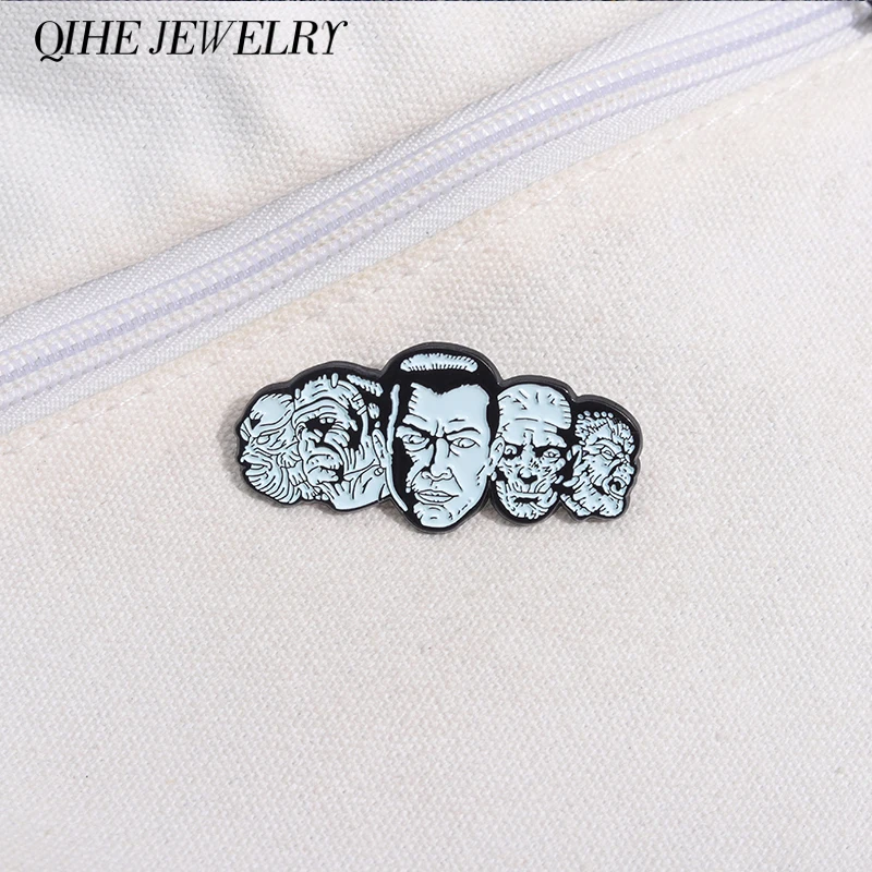 Halloween Punk Monsters Brooch Enamel Pins Horror Anime Movie Role Brooches Decorative Backpack Lapel Badge Jewelry Accessories