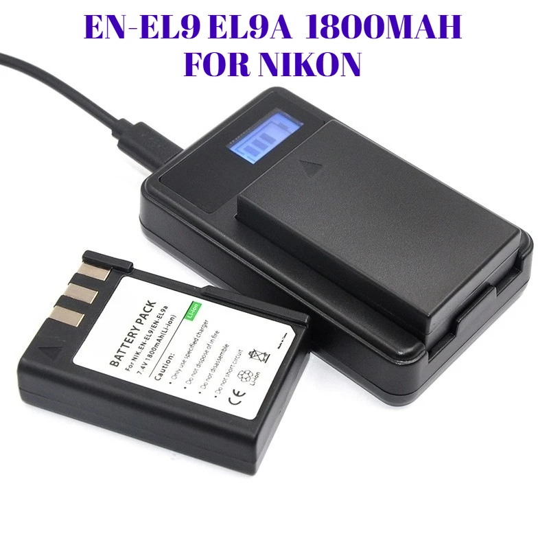 

EN-EL9 EN-EL9A Сменный аккумулятор для Nikon D3000 D5000 D40 D40x1800 мАч, высокая емкость для более длительного времени съемки, полностью совместимый