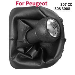 For Peugeot 307 CC 308 3008 5Speed Gear Shift Knob With Collars Gear Shift Lever Dust Anti-dust Cover Interior Parts For CITROEN