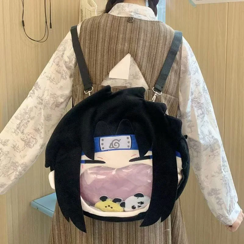 Japanese anime Naruto Sasuke Kawaii cartoon shaped big mouth backpack Anime peripherals Small gift