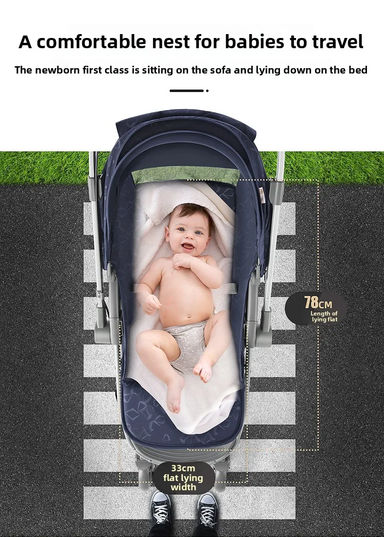 Детская коляска Высокий пейзаж может быть сидить, складной портативный амортизатор