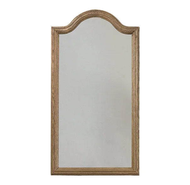 

French country furniture solid wood frame bathroom wall-mounted mirror, American RH retro Nordic simple makeup mirror dressing