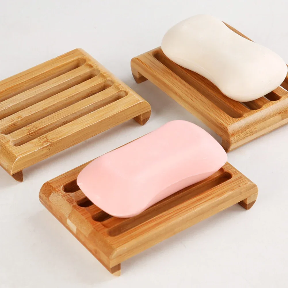 

Bamboo Soap Box Dishes Bath Soap Holder Bamboo Case Tray Wooden Prevent Mildew Drain Box Bathroom Washroom Tools 1PC