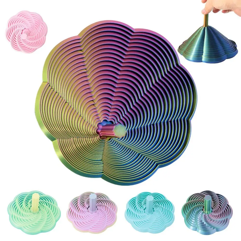 

PLA Expanded Sensory Fidget Star 3D Printed Whirling Spiral Fractal Fidget Hexagon Stress Relief with Handles