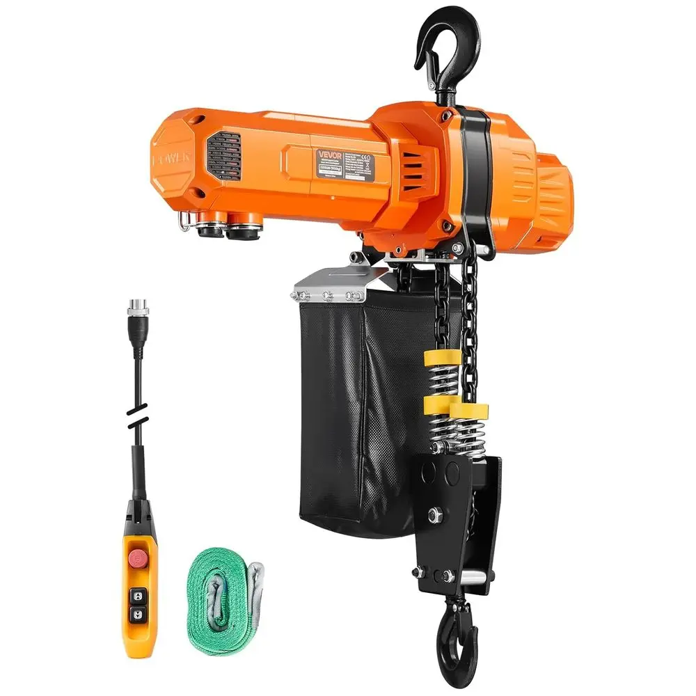 

2-Speed Electric Chain 2200 lbs, 20t Liting Height, 120V 60Hz Single Phase OverCrane with 15 t Wired Remote Control, G100 Chain