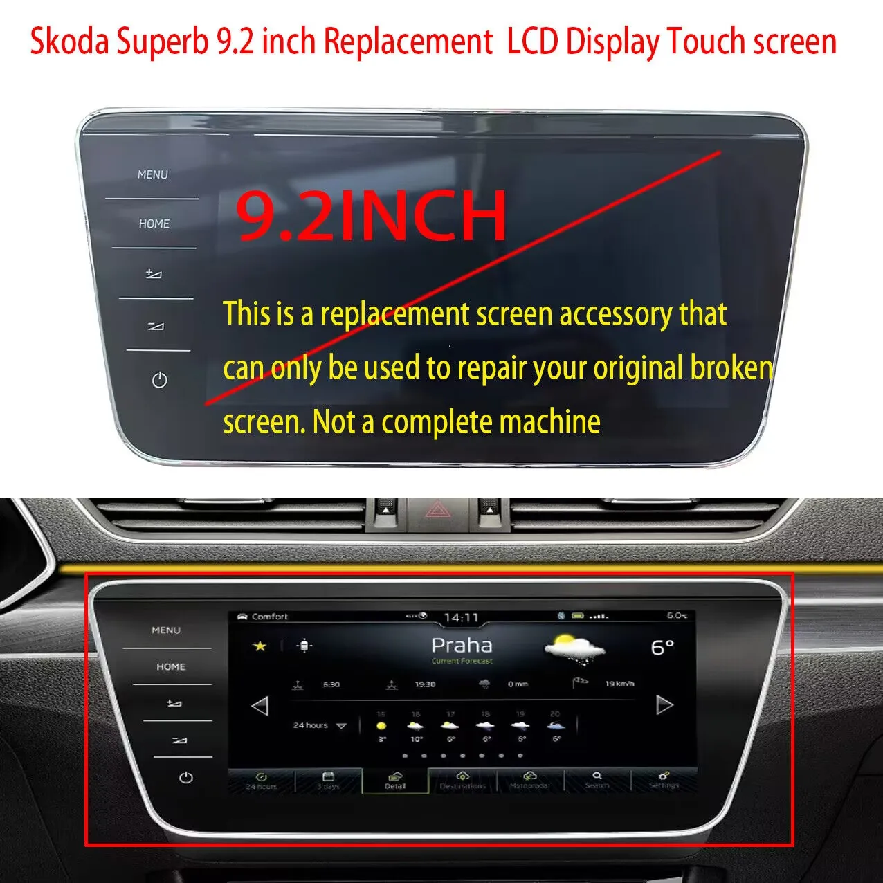 

Сменный сенсорный ЖК-монитор 9,2 дюйма Skoda Superb 3 3 В III B8 MIB 2,5