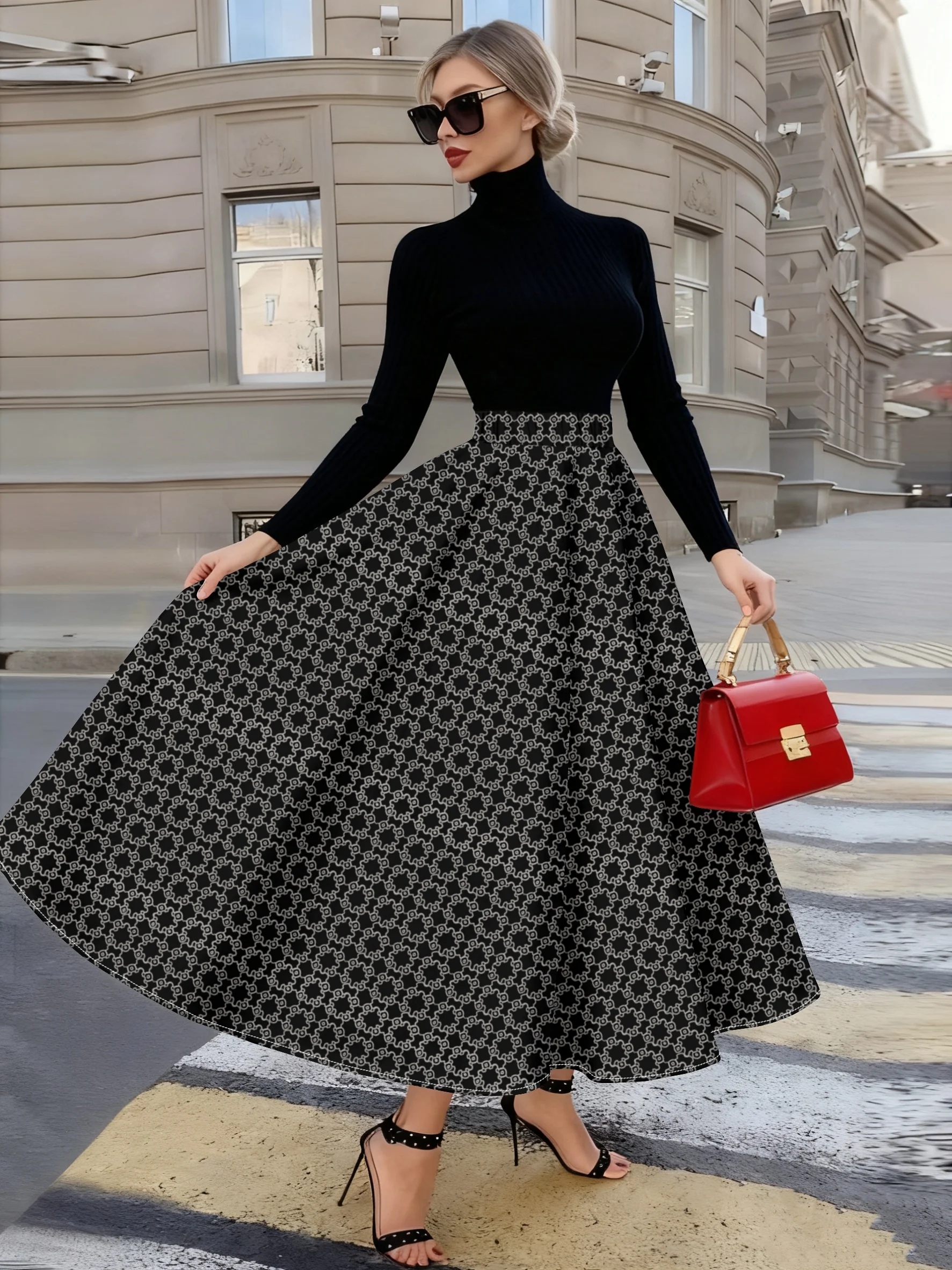 

Женская юбка А-силуэта, повседневная, с высокой талией, миди, летняя, легкая, плиссированная, для офиса, вечеринок, уличной моды