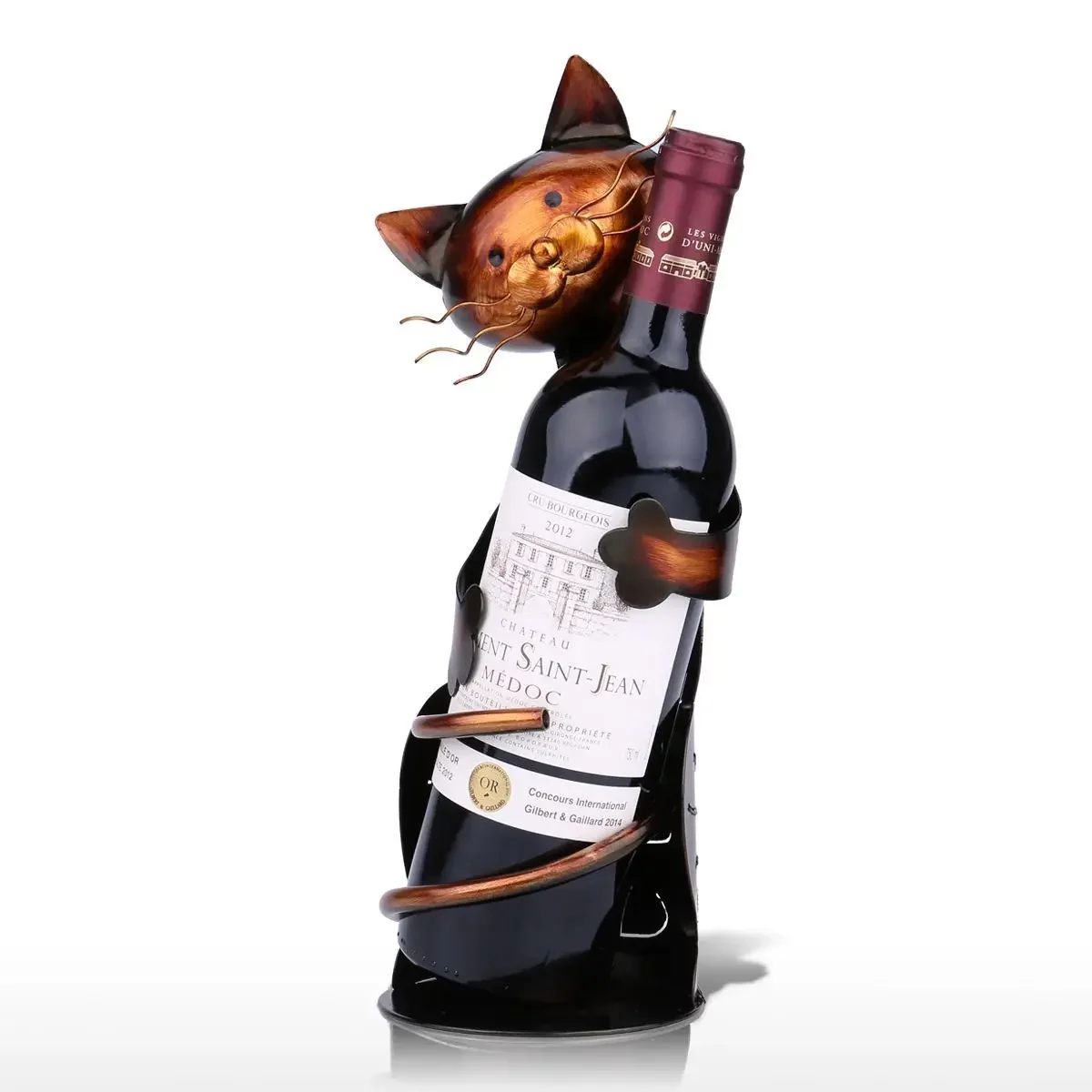 

Creative home decorations Metal decorative crafts cat holding wine rack Iron wine rack Accessories Christmas For Home
