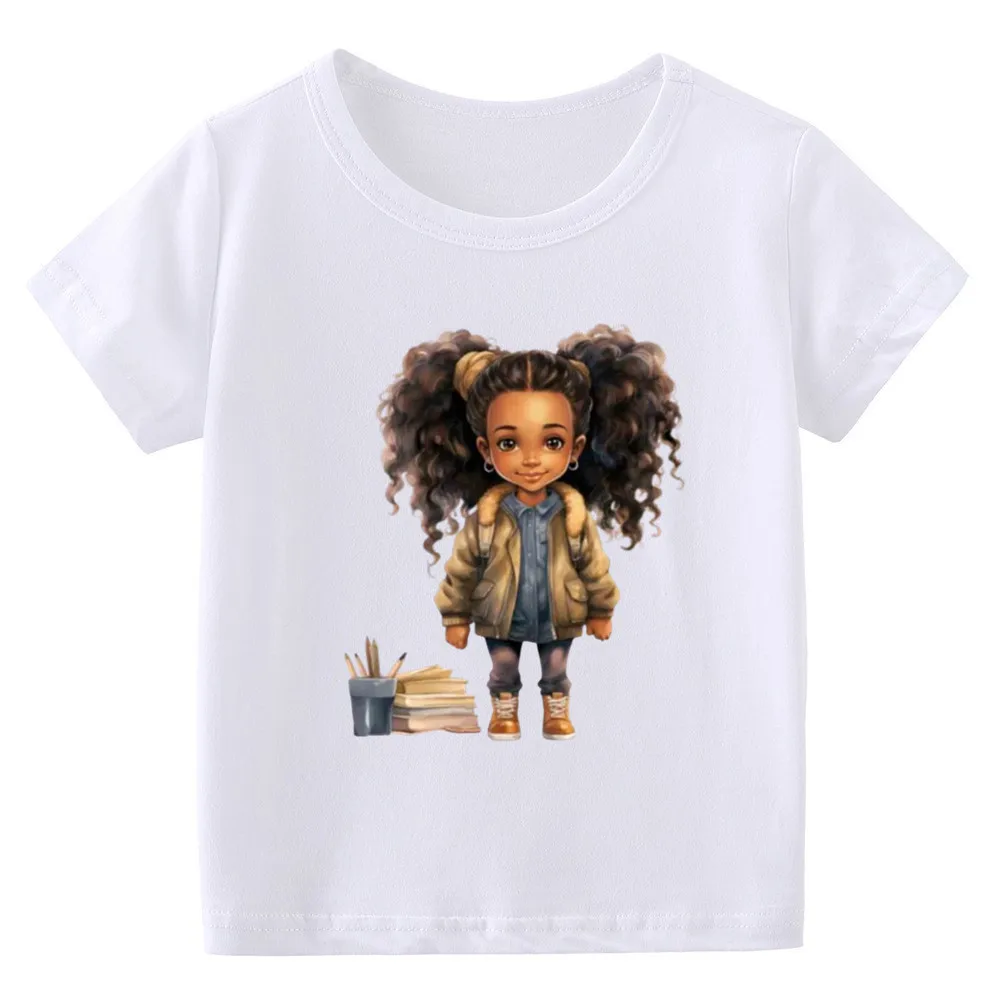 Camiseta de manga corta para niños, ropa de verano para niñas