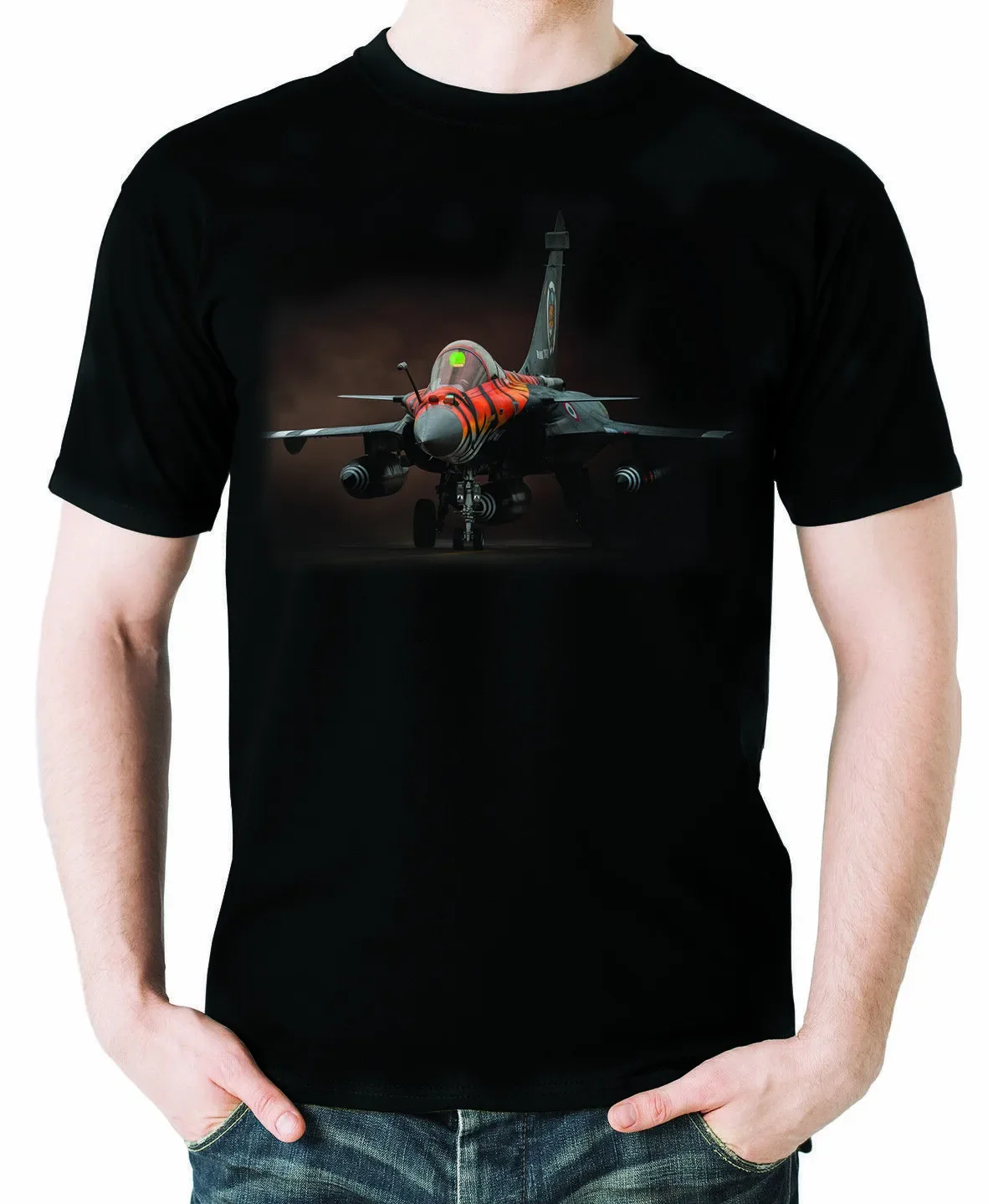

Dassault Rafale Dark Tiger T-Shirt. Aviation Themed Summer Cotton Short Sleeve O-Neck Men's T Shirt New S-3XL