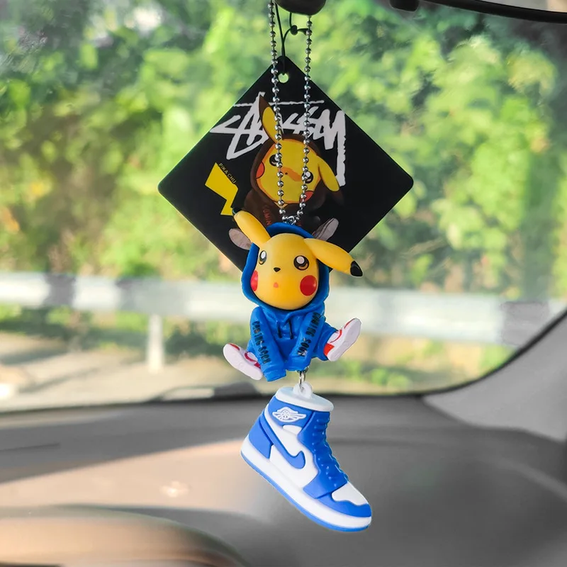 Pokemon Pikachu Car Perfume Aromatherapy Pokemon Mirror Pendant Car Interior Rear-view Toys Kawaii Car Interior Decoration Gifts