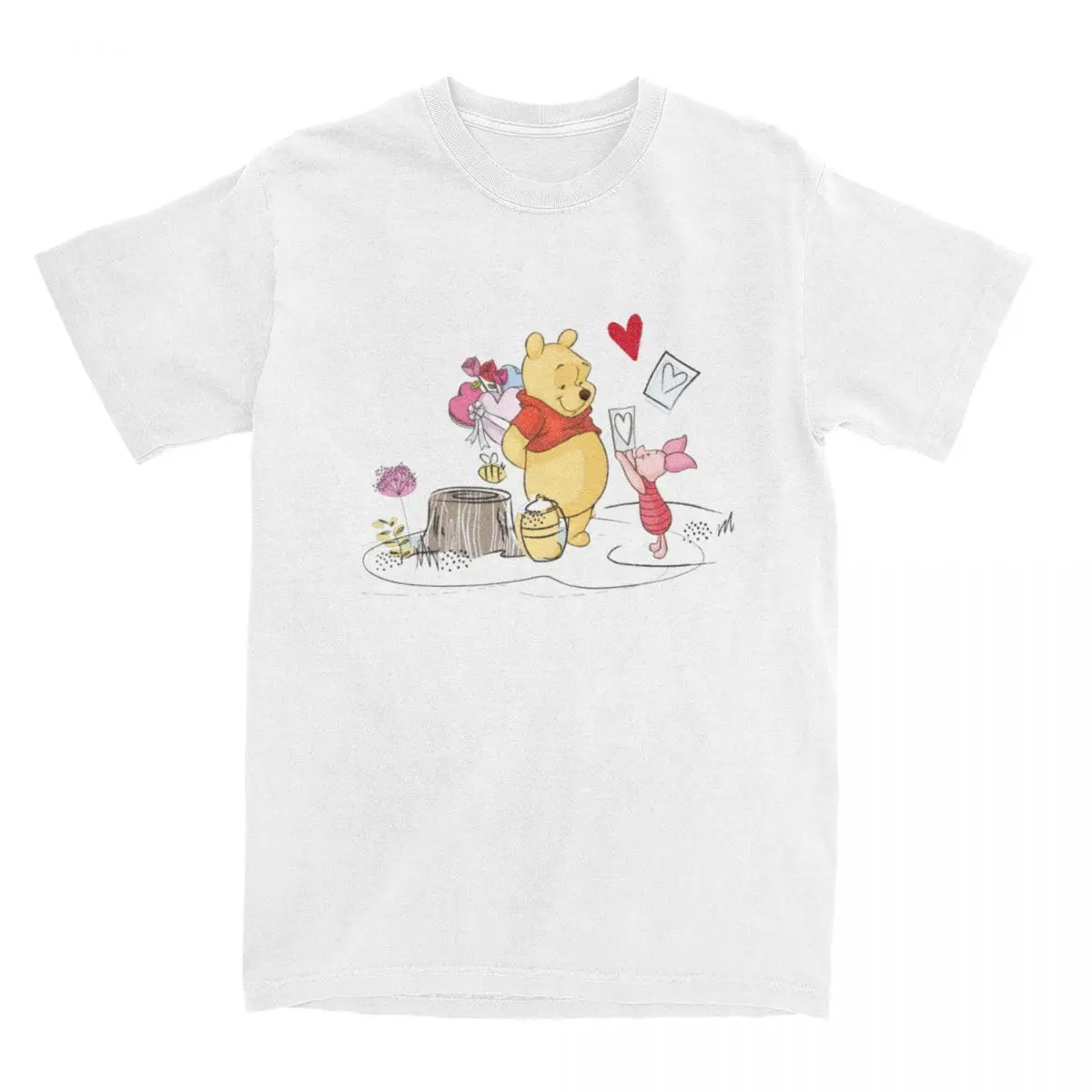 Men Women Winnie The Pooh & Piglet T Shirt Accessories Vintage Cotton Cartoon T Shirts Tee Clothes Big Size