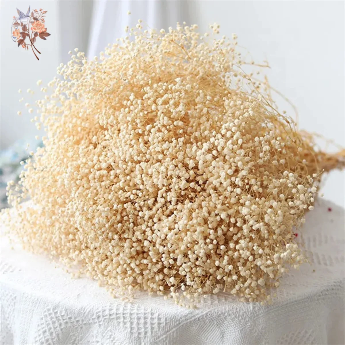 

Natural Fresh Gypsophila Branches Dried Flower Wedding Decoration Arrangement Preserved Baby Breath Bouquet Home Christmas Decor