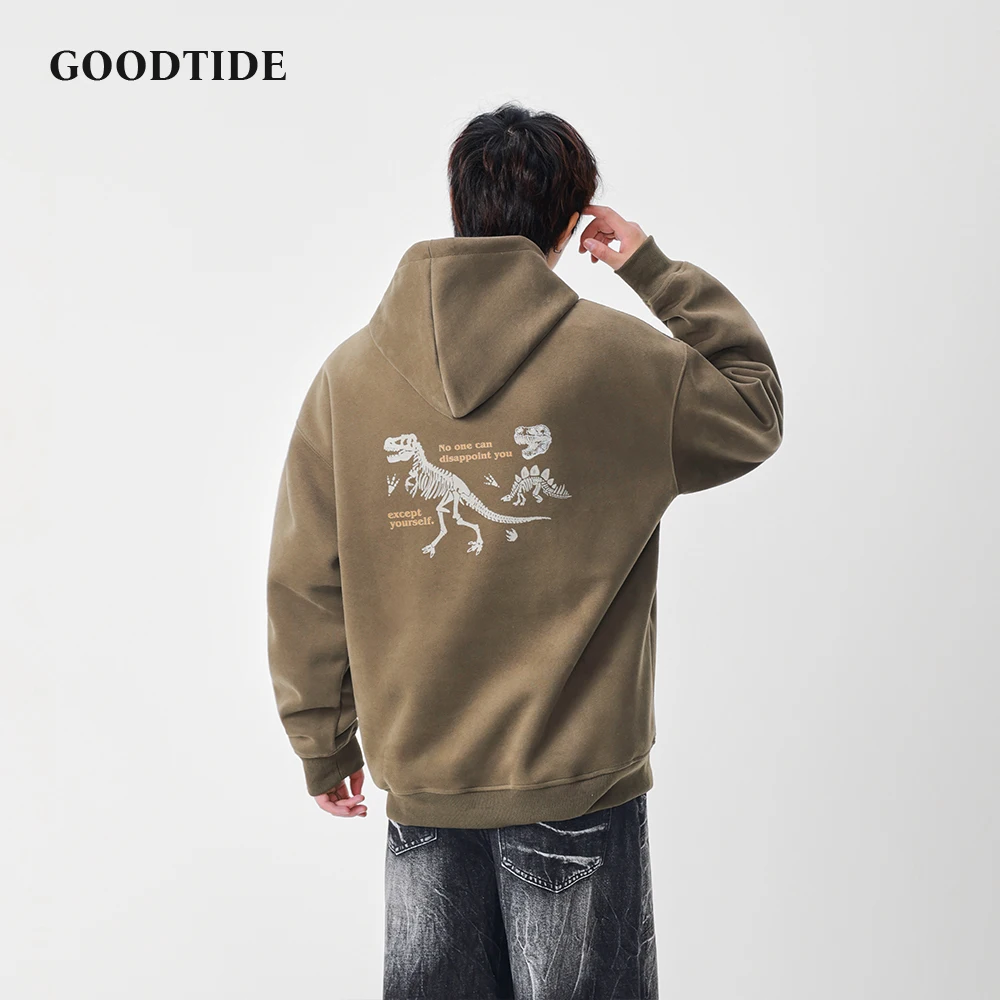 موضة الرجال عادية مقنع البلوز 2025 شتاء جديد ديناصور الهيكل العظمي وطباعة مريحة لينة كم طويل البلوز #2