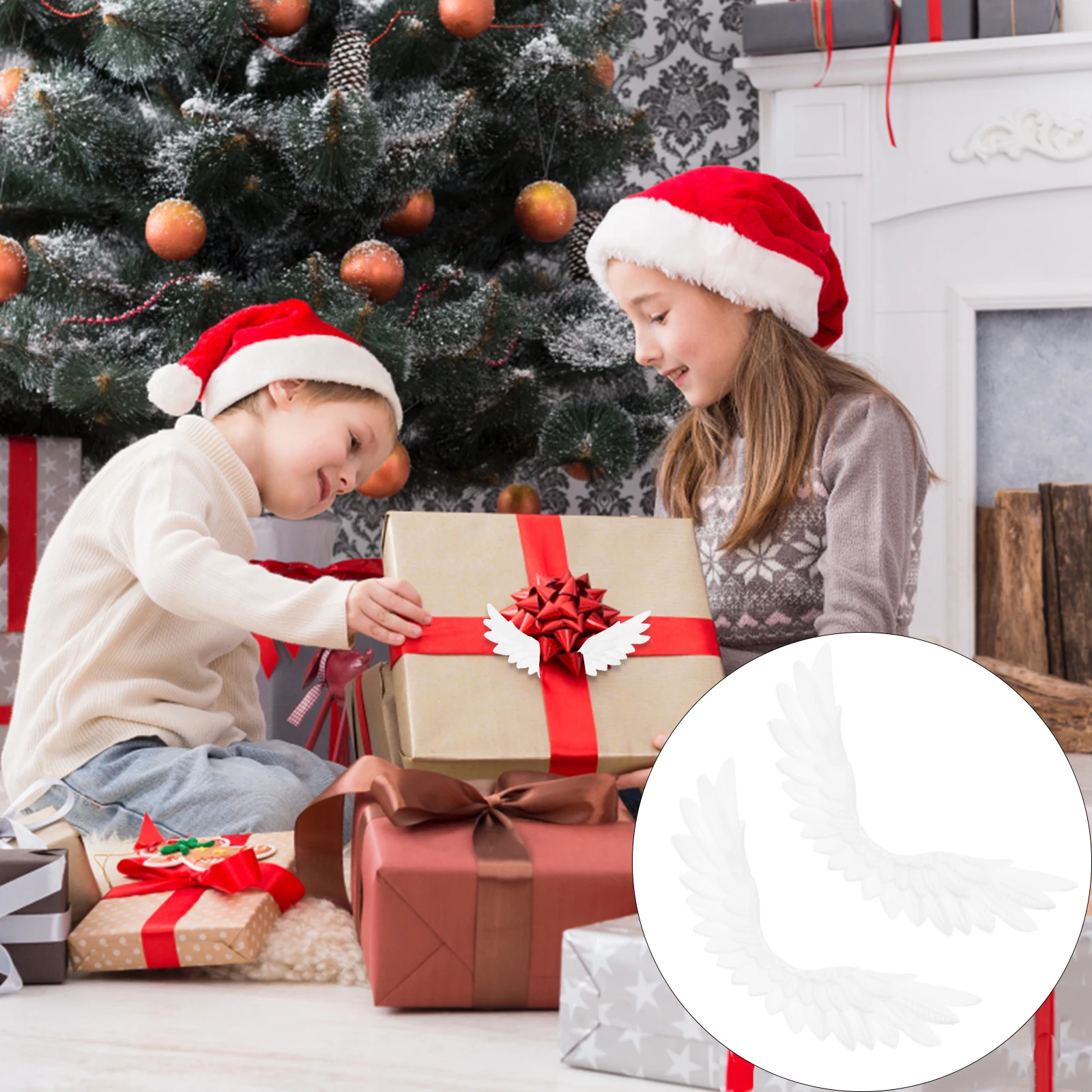 

24Pcs Angel Wings Ornaments Plastic DIY Craft Accessories Christmas Decorations for Home Gift Making DIY Angel Wings