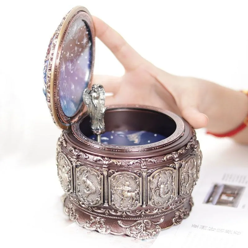 Twelve constellations music box luminous rotating music box ornament