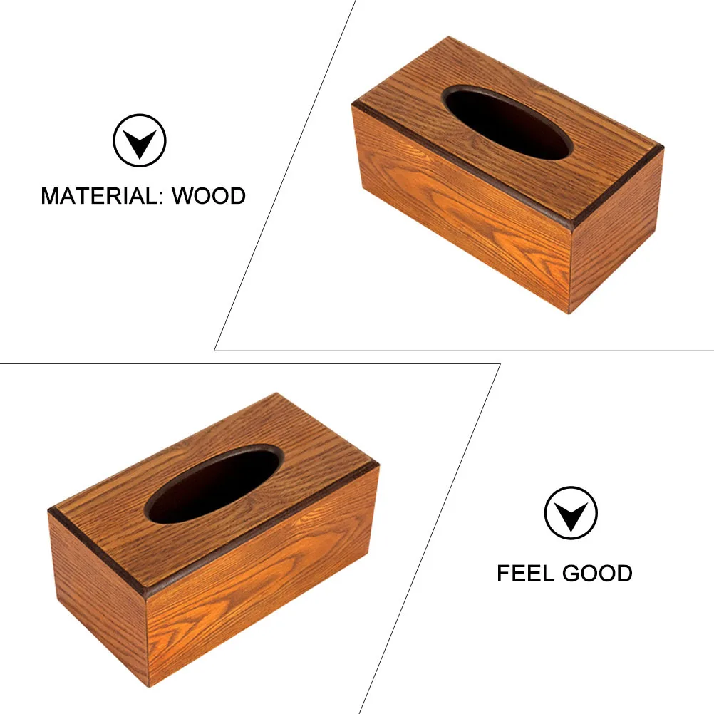 

Wooden Tissue Box Retro Design Household Napkin Case for Home Office Car Living Room Accessory Tissue Box