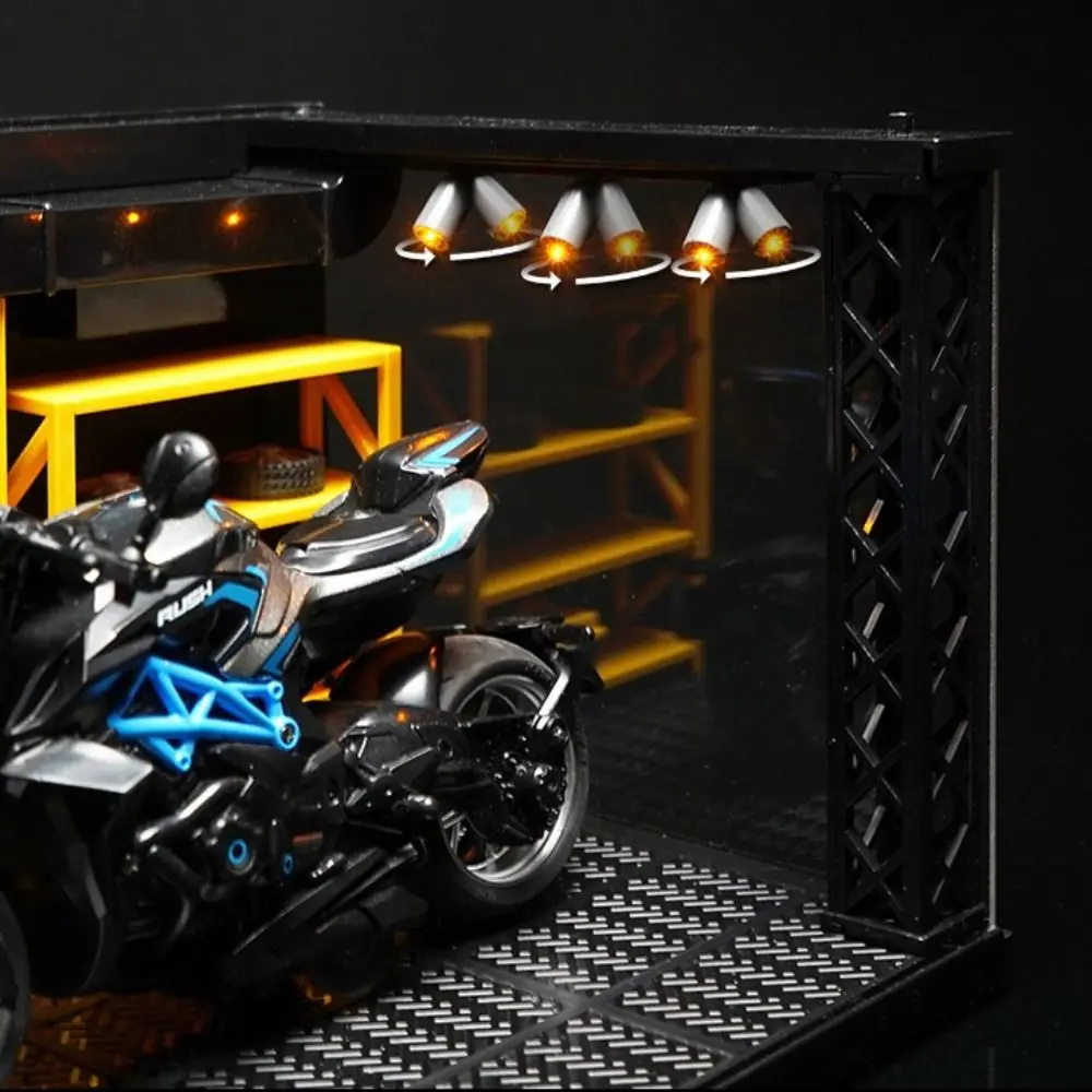 

With Lights 1:24 1:32 Scale Lighting Parking Lot DlY Scene Diecast Alloy Car Garage Model Dust Cover Miniature Car Model Display