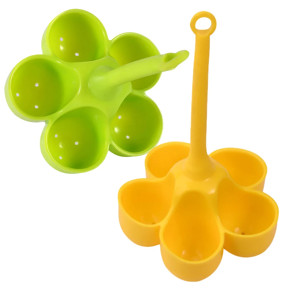 

2pcs Steaming Maker 5-Holes Silicone Egg Cooker Cup Heat-Resistant Kitchen Gadget For Home Hotel Classroom Portable Egg Cooking