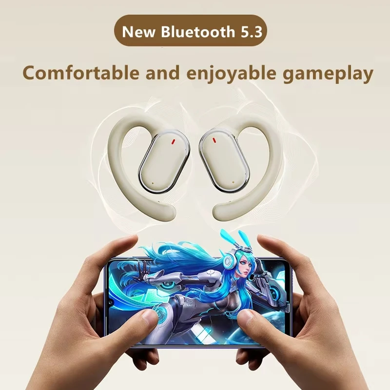 Hanging Wireless Bluetooth Earphones with Noise Reduction, Open Design, No in Ear, High Sound Quality and Long Battery Life