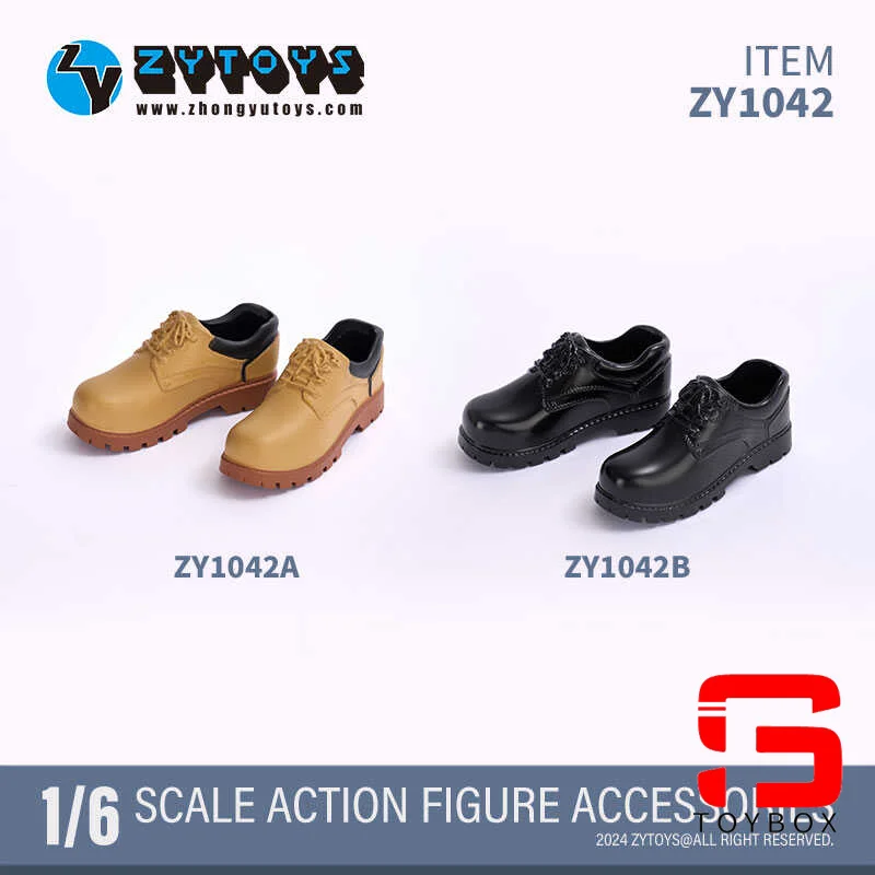 In Stock ZYTOYS ZY1042 ZY1043 1/6 Scale Male Business Leather Shoes Hollow Shoes Model Fit 12'' Soldier Action Figure Body