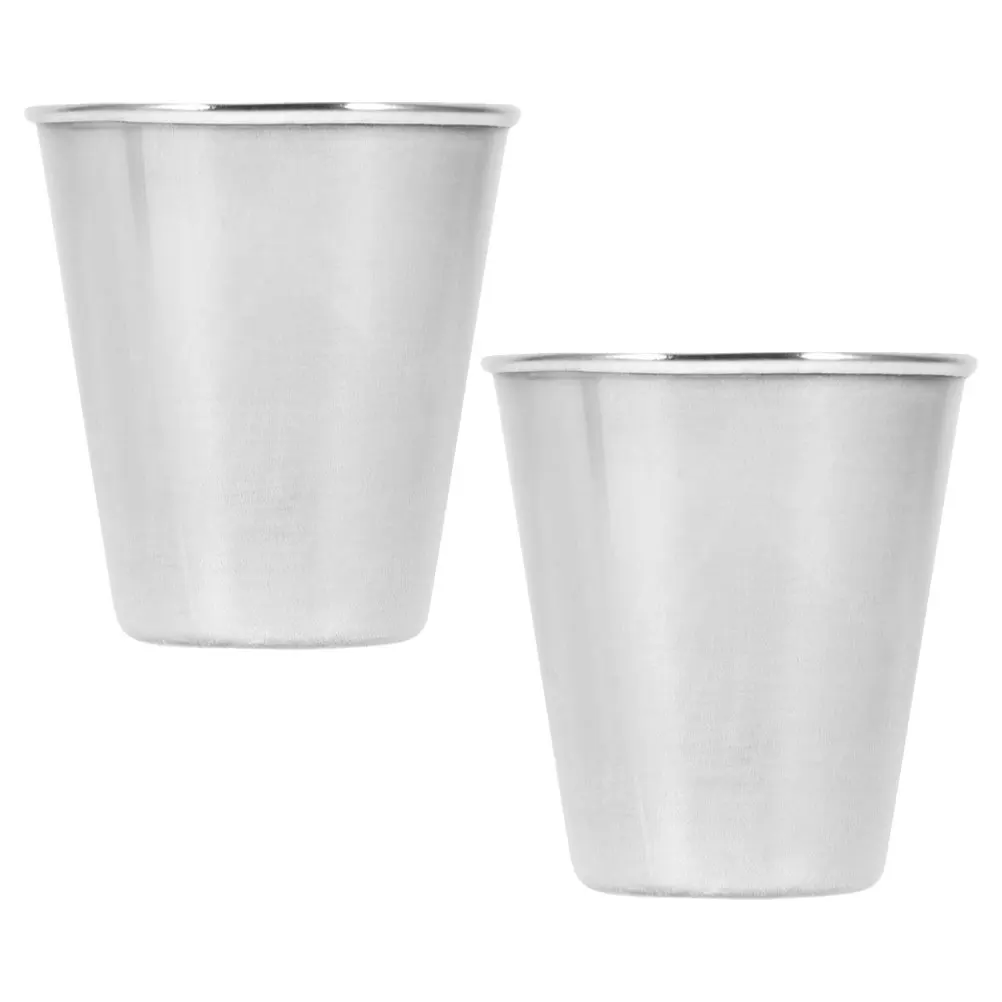

2pcs Stainless Steel Glass Lightweight Portable Camping Picnic Cups Reusable Beverage Drink Mini Mugs Juice Container Water
