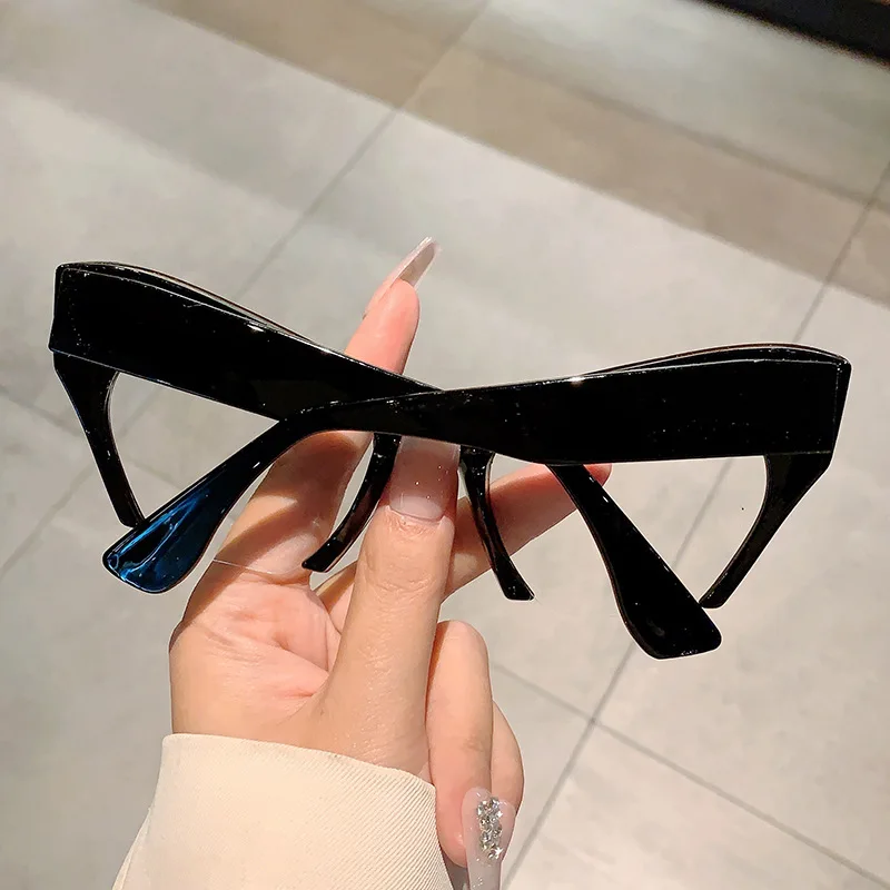 Retro Damen Halbrahmen Cat Eye Brillengestelle Mode Optischer Rahmen – Detail 4