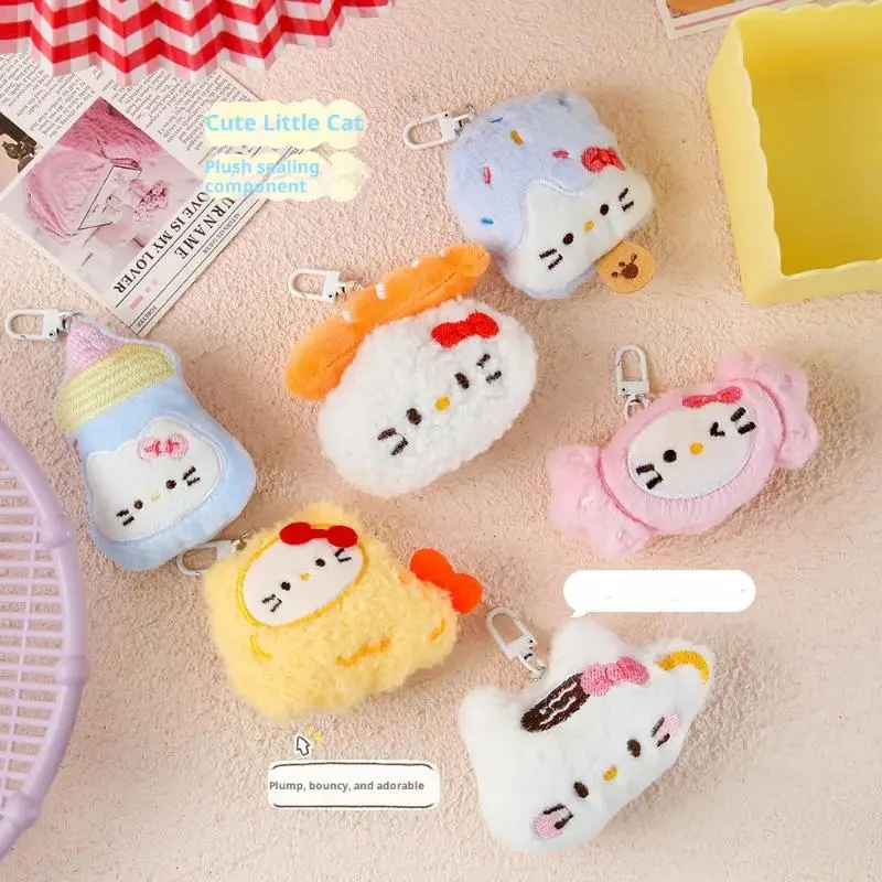 1 個かわいいサンリオぬいぐるみボトルハローキティキーホルダー多用途バックパックペンダントクリエイティブ KT 猫人形バッグ装飾 DIY アクセサリー