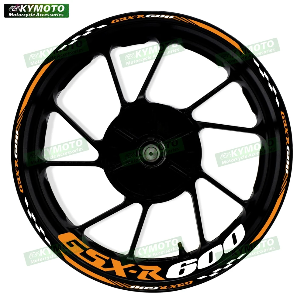 For GSX-R600 GSXR600 motorcycle accessories 17 inch front and rear wheel stickers decorative reflective wheel rim stickers