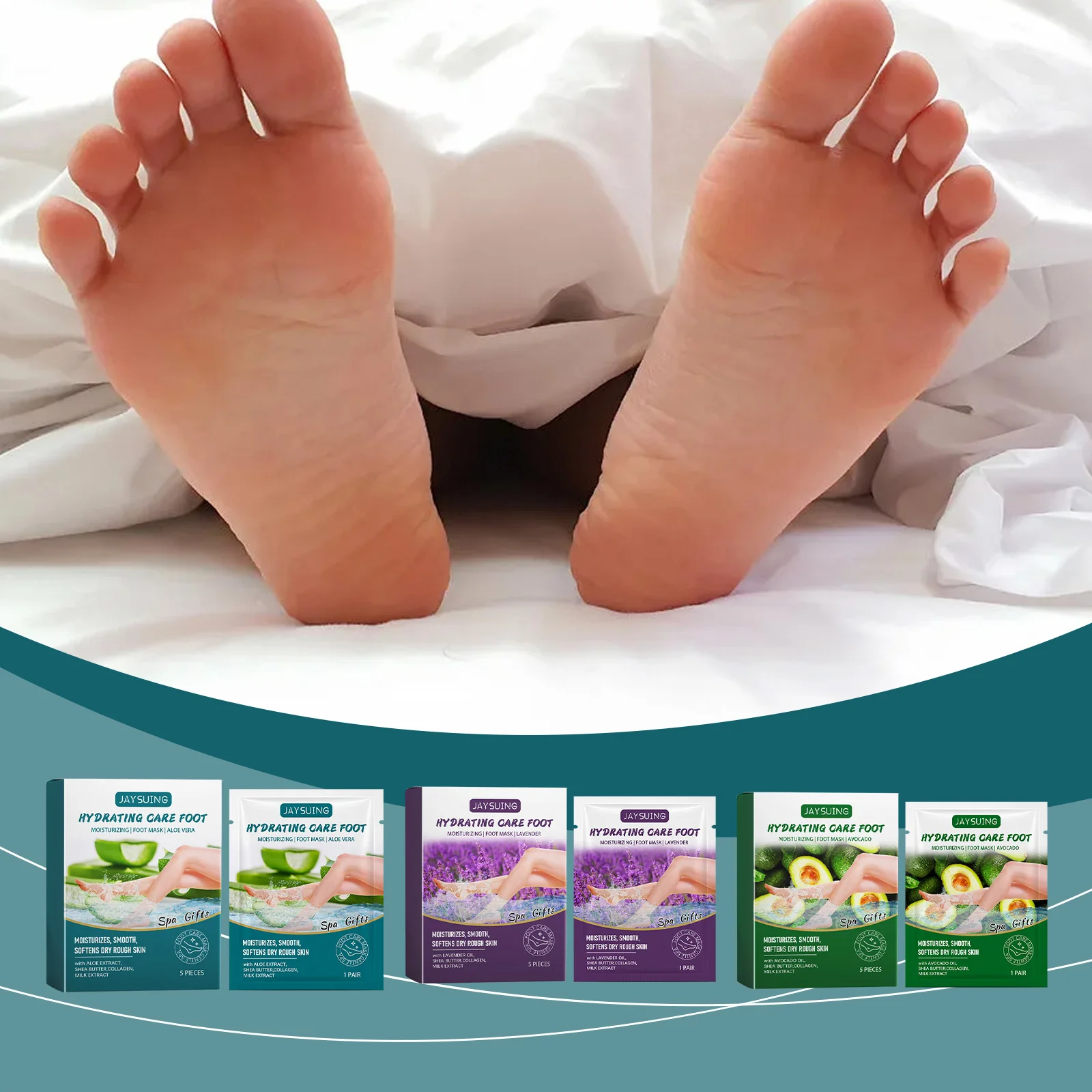 Exfoliating Foot Mask Anti Cracked Remove Dead Skin Heel Calluses Enhances Elasticity Moisturize Brighten Soften Feet Skin Care