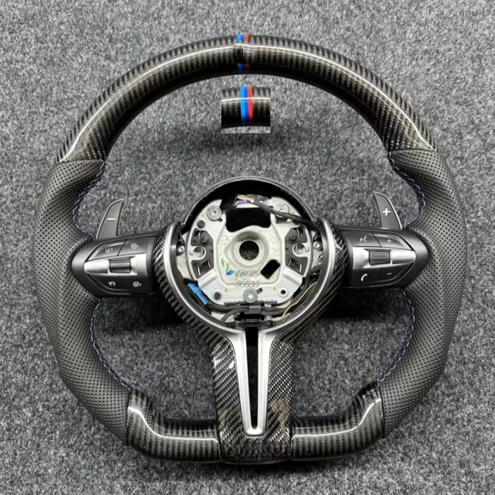 Volant en fibre de carbone véritable pour Bmw F30 F10 F31 F20 F25 F22 F36 F33 F32 F80 F82 F11 F18 F01 F90 E90, retour de couleur