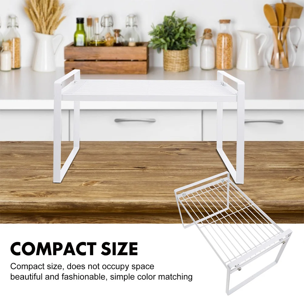

Elevated Storage Rack Kitchen Organizer Iron Shelf Self Seasoning Jar Rack Pantry Household Organizing