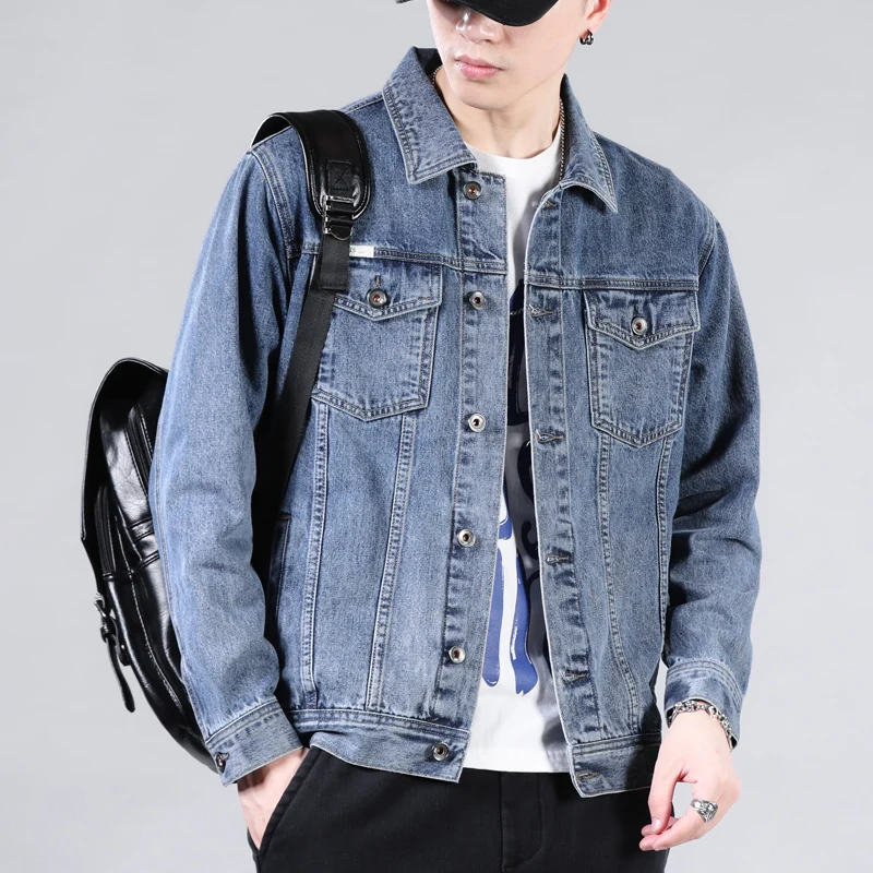 

Men's denim jacket, men's fashion denim jacket, men's fashion simple spring and autumn coat 2025 new spring