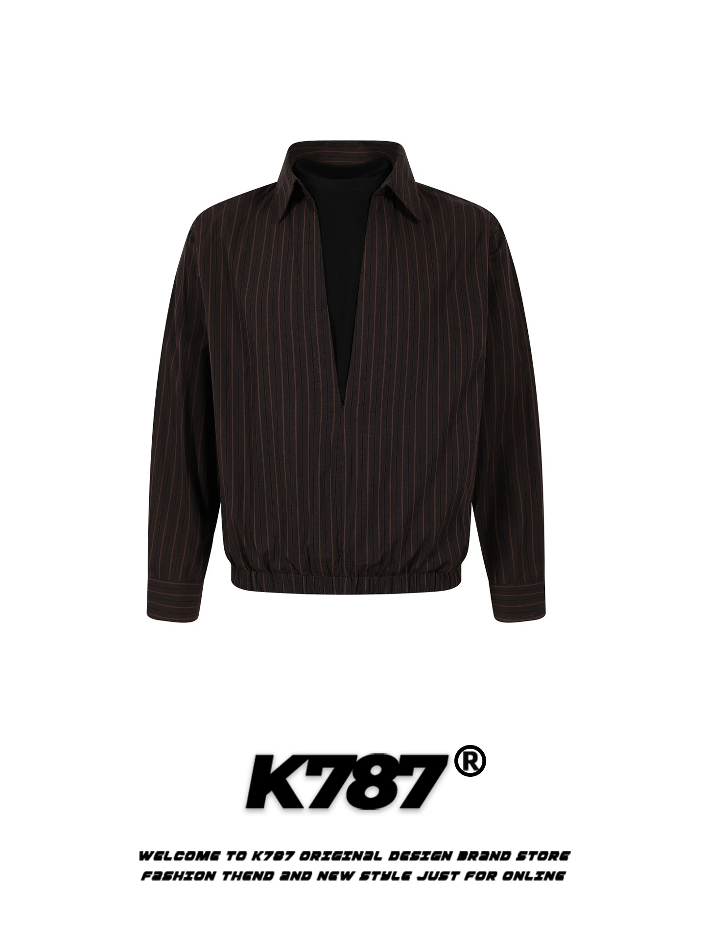 

Свободная повседневная рубашка унисекс с V-образным вырезом и длинным рукавом в полоску, удобная, оверсайз, в американском стиле, молодежная модная хлопковая рубашка для осени