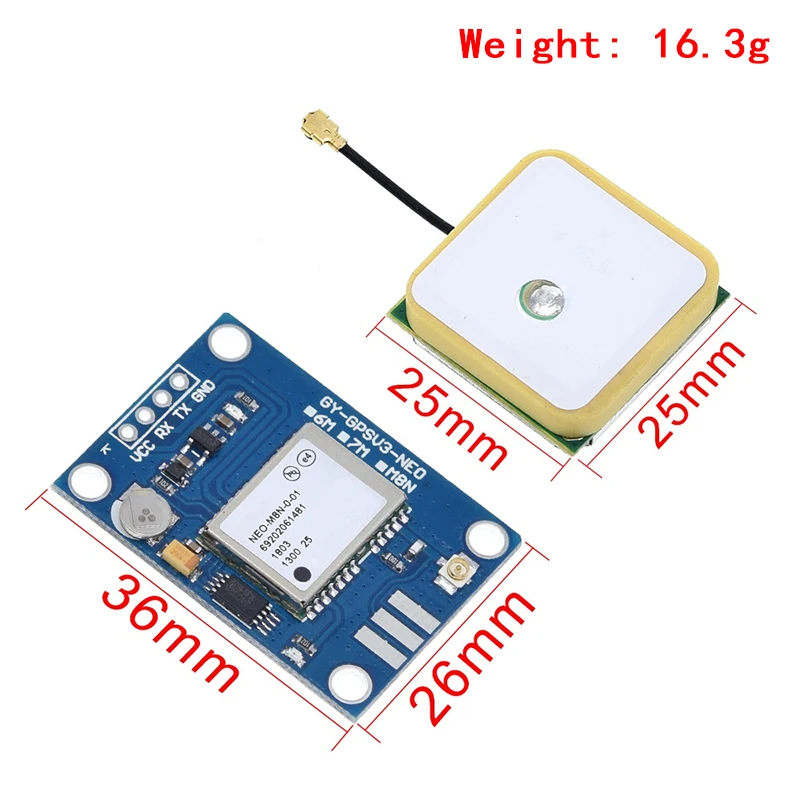 GY-NEO6MV2 New NEO-6M GPS Module NEO6MV2 with Flight Control EEPROM MWC APM2.5 Large Antenna for Arduino 6MV2