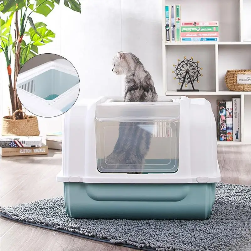 Fully Enclosed Cat Litter Box Luxury Extra Large Cat Toilet Fully Enclosed Anti-splash Cat Litter Box Potty