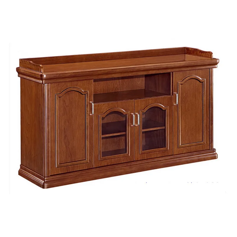 

Walnut leather paint tea table tea cabinet rack modern Chinese simple floor cabinet short cabinet