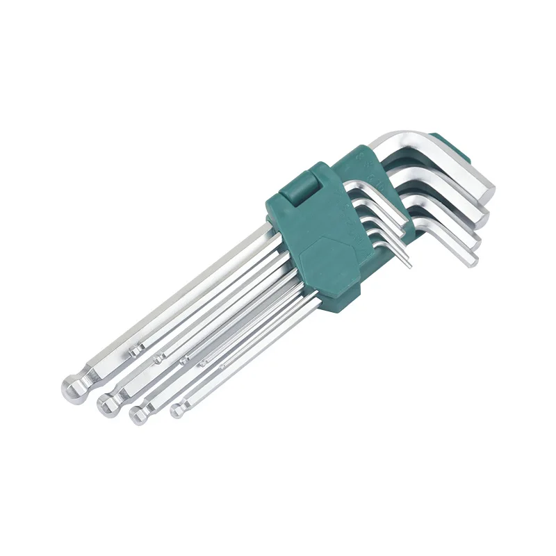 9pcs Hexagon Wrench Set L-Type Double-Headed Screwdriver Hexagon Wrench Flat Head Ball Head Portable Household Tool Set