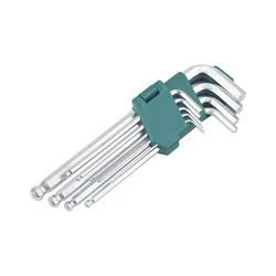 9pcs Hexagon Wrench Set L-Type Double-Headed Screwdriver Hexagon Wrench Flat Head Ball Head Portable Household Tool Set