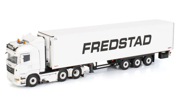 WSI 1:50 Scale Sca-nia 6X2 Tractor,Refrigerated Cold Chain Container Delivery Truck Vehicle Diecast Toy Model,FREDSTAD 01-3502