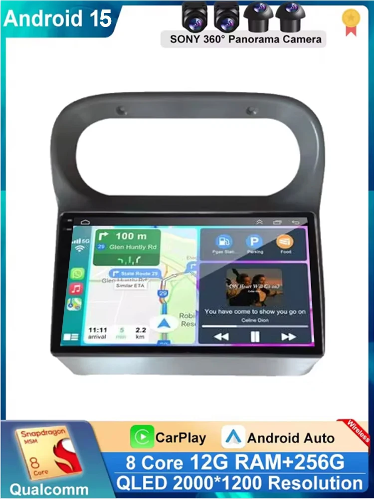 Android 15 Carplay Stereo voor Renault Twingo 2005 - 2013 Carplay Auto Scherm Autoradio Intelligent Systeem GPS Navigatie GPS RDS - afbeelding 2