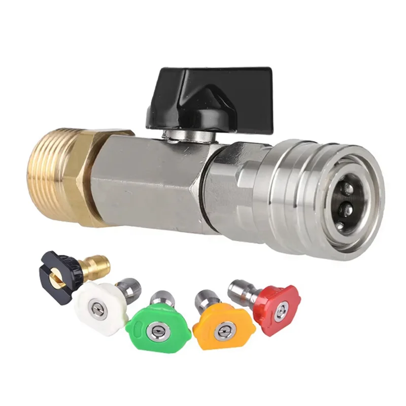 

AX48-комплект шаровых кранов для мойки высокого давления, быстроразъемный разъем 1/4 дюйма и M22 14 мм для переключателя шланга мойки высокого давления с насадкой