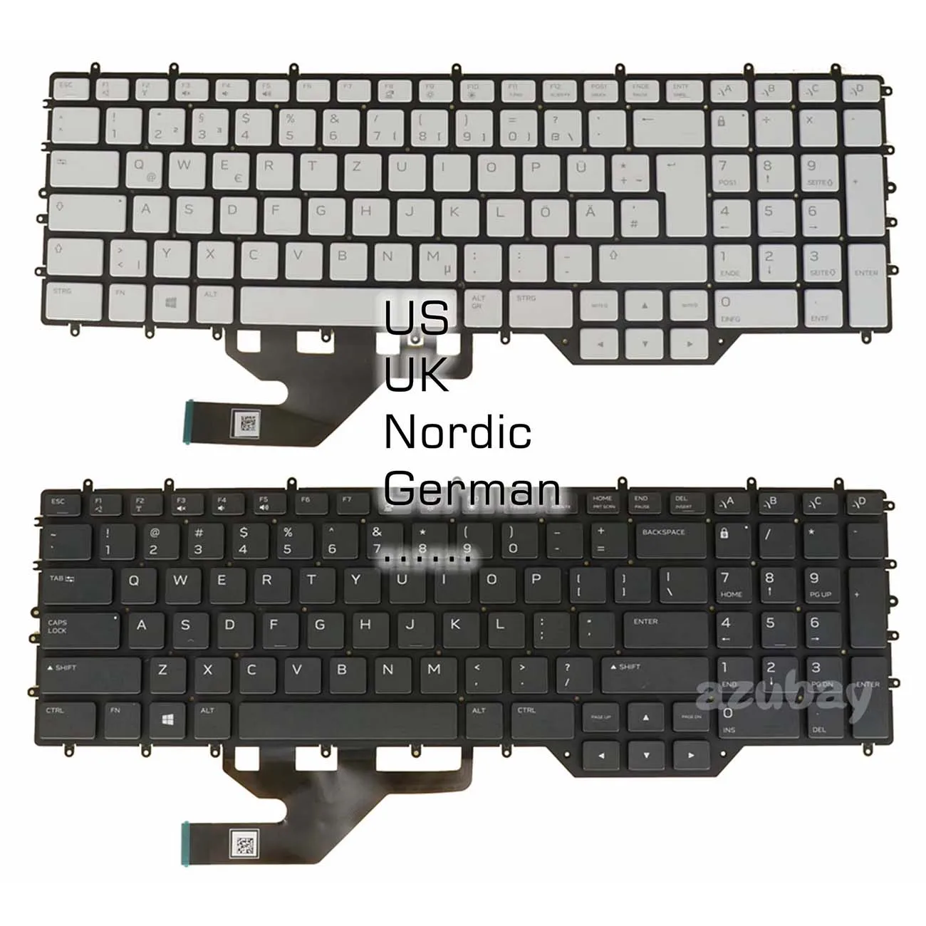 

Клавиатура с RGB-подсветкой Pey Key для ноутбука DELL Alienware M17 R3/ R2 Y2019, площадь 51m R2, США, Великобритания, скандинавский стиль, испанская, белая/черная