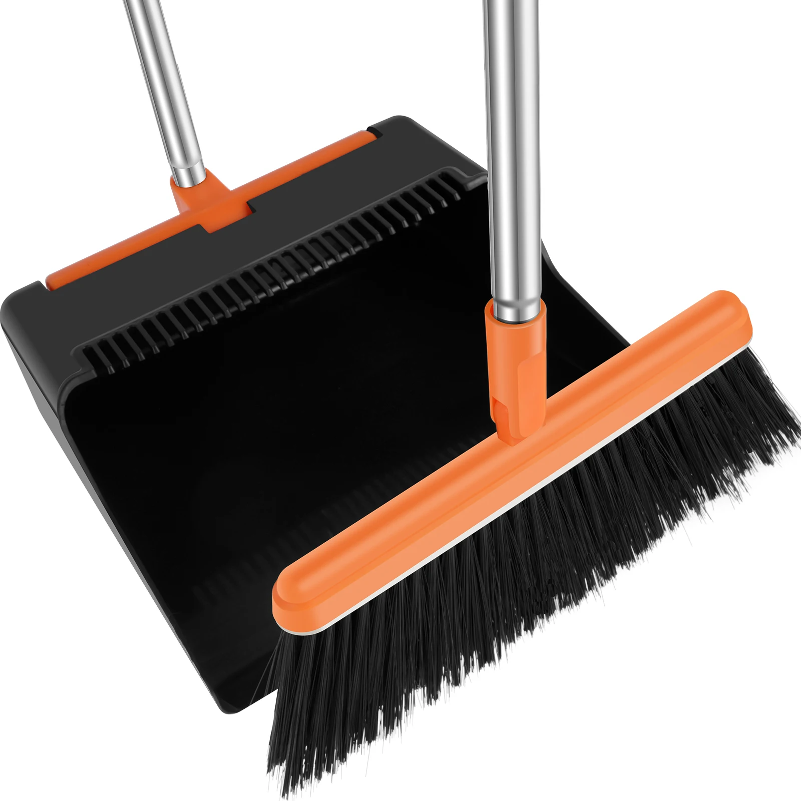 

Broom and Dustpan Set with Adjustable Long Handle Efficient Broom Dustpan Combo with Comb Teeth Portable Sweeper and Dustpan Set