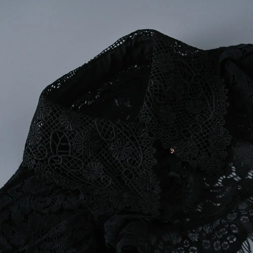 かわいいレース日焼け止めショールシフォン花柄偽襟服アクセサリー女性