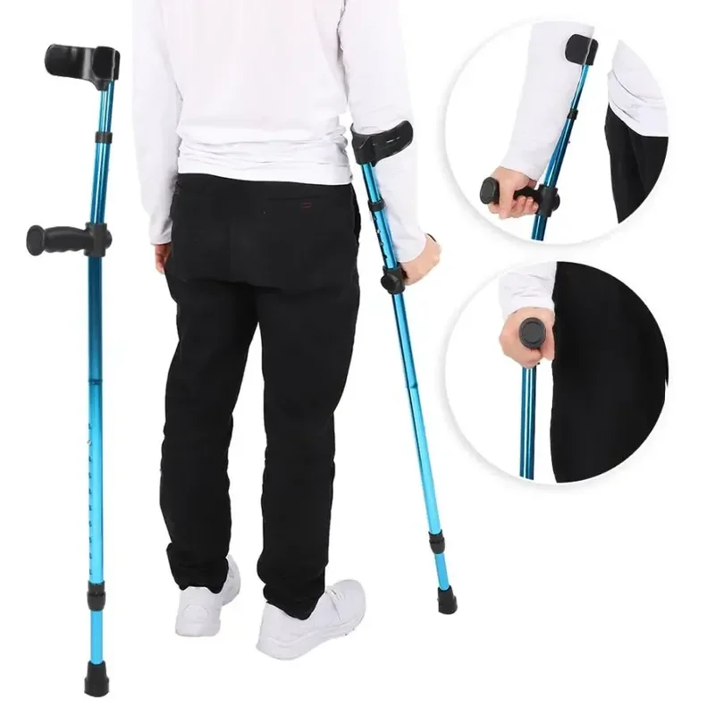 Stampelle in lega di alluminio per anziani disabili bastone da passeggio pieghevole portatile per anziani stampella telescopica regolabile per canna ascellare