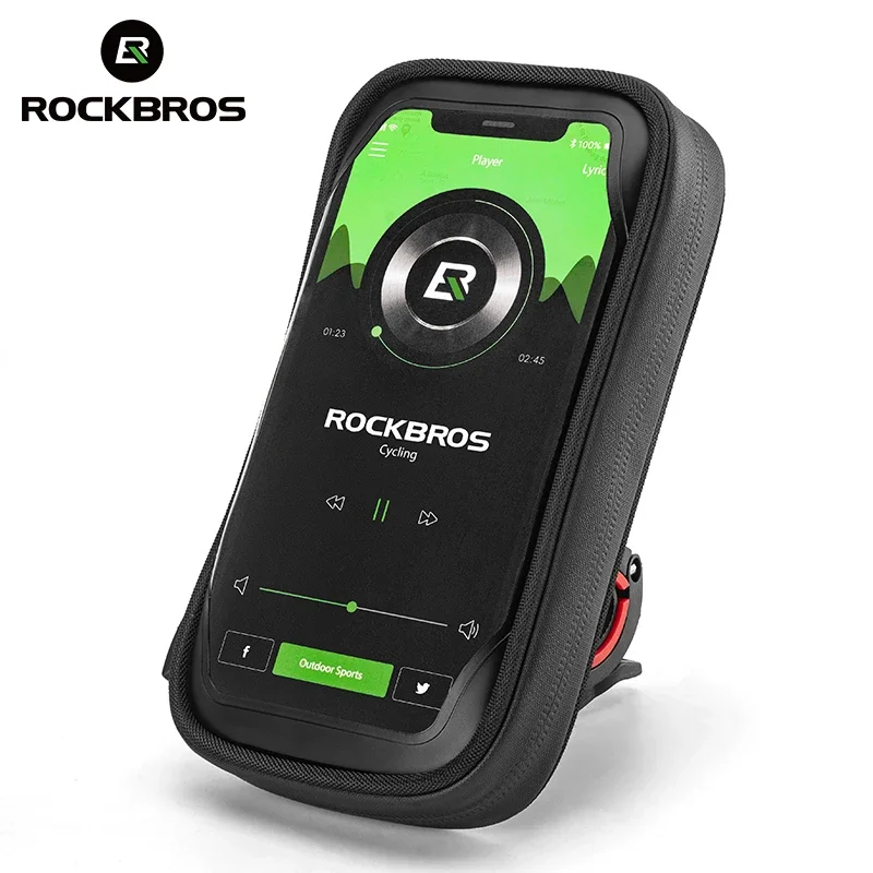 ROCKBROS 270° Rotatable Phone Bag Stand Waterproof Case Handlebar Stand Case Mount Scooter Bicycle Phone Bag Cycling Accessory