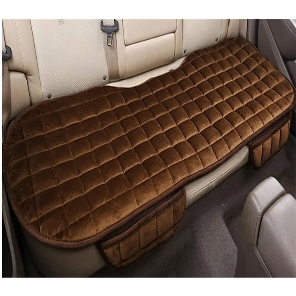 New Car Seat Cushion Single Piece Without Backrest Plush Front Row - Anti Slip and No Binding - Winter Usable - Grid