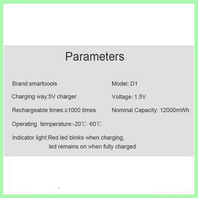 D size Rechargeable battery 1.5V 12000mWh USB charging li-ion batteries for Gas stove, flashlight, water heater,LR20 battery